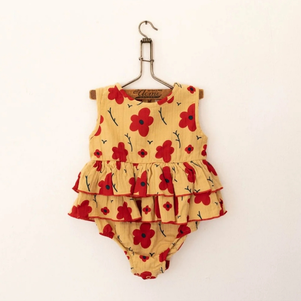 NWT Fin & Vince Ruffle Onesie - Magnolia